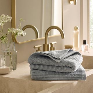 Turkish Ribbed Hand Towel, Set of 2