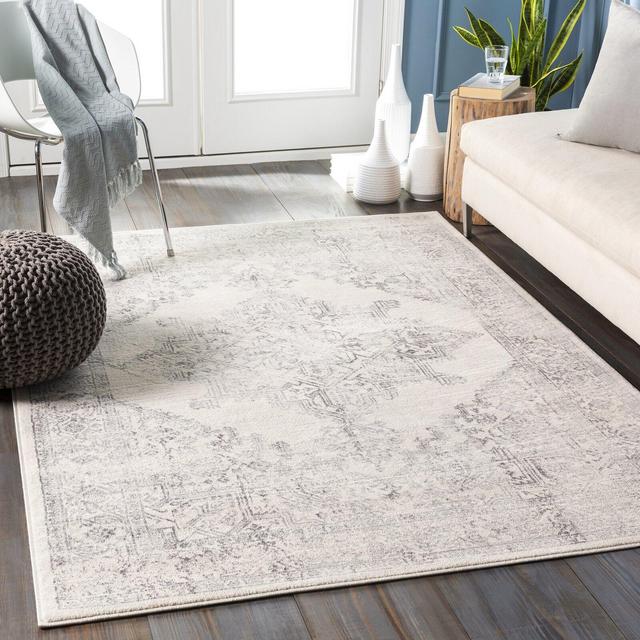 Copenhaver Oriental Charcoal/Ivory Area Rug