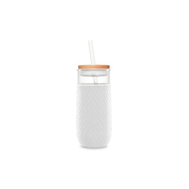 Ello Devon 18oz Glass Tumbler - White