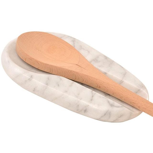 Marble Spoon Rest, Heat-Resistant, BPA-Free Spoon Holder for Stove Top, Kitchen Utensil Holder for Spoons, Ladles, Tongs & More