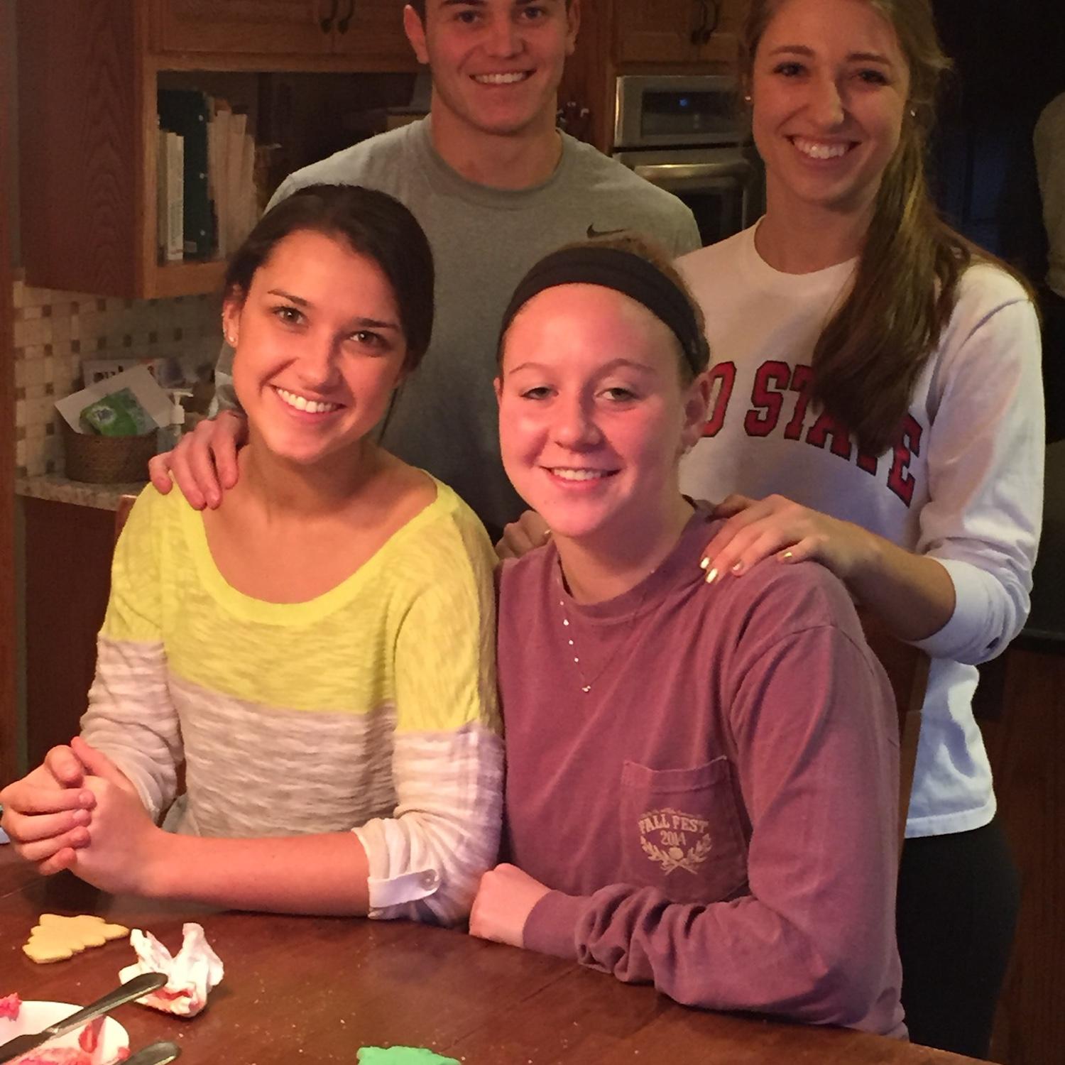 Home for Christmas break in college. Hi Shan, hi Emily!