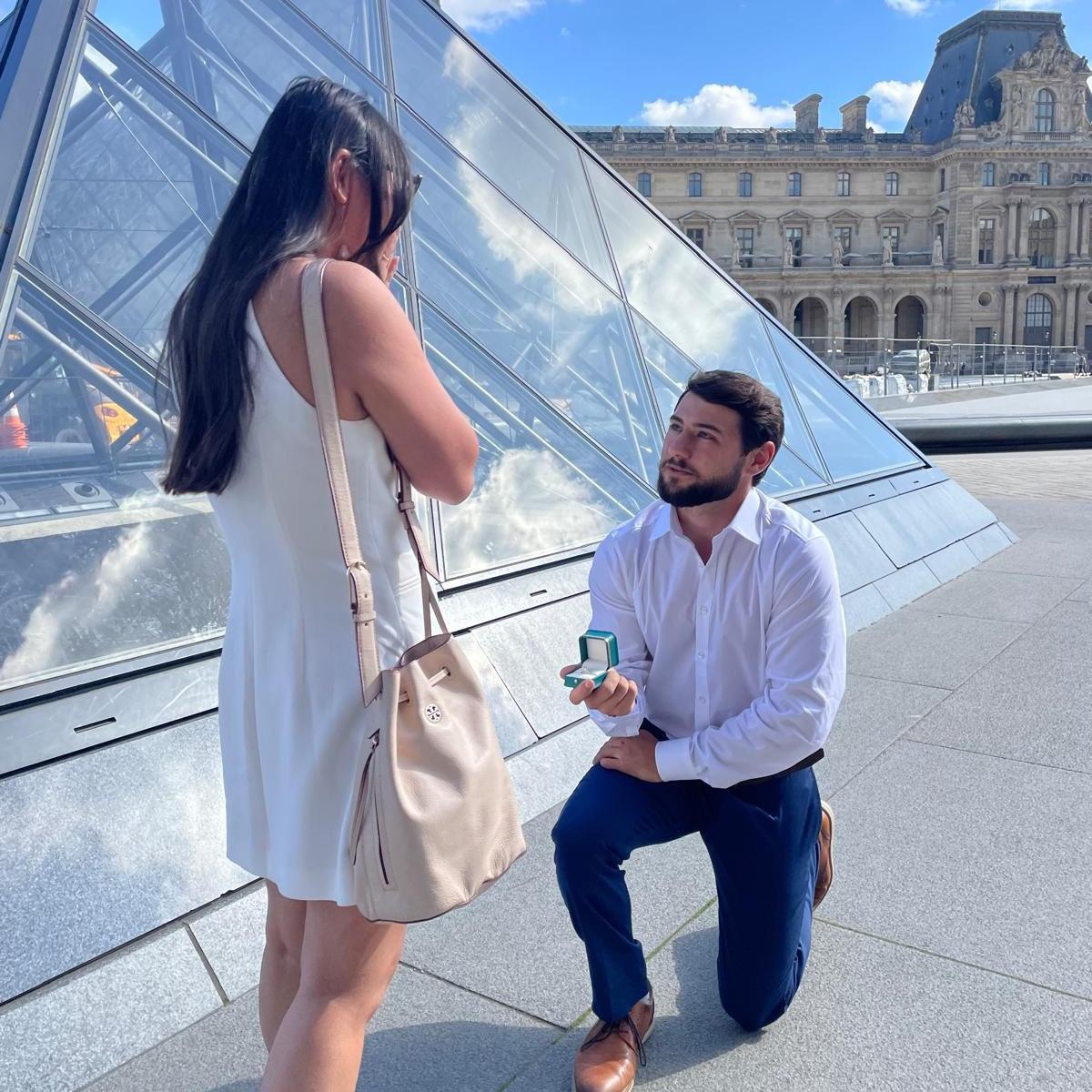 The Louvre in Paris — where Trent got down on one knee and asked Rachel to spend forever with him.
