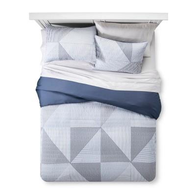 Blue Texture Stripe Duvet Cover Set (Full/Queen) 3pc - Room Essentials™