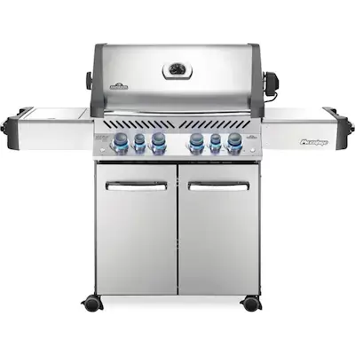 NAPOLEON Prestige Stainless Steel 4-Burner Liquid Propane Infrared Gas Grill with 1 Side Burner and Rotisserie Burner