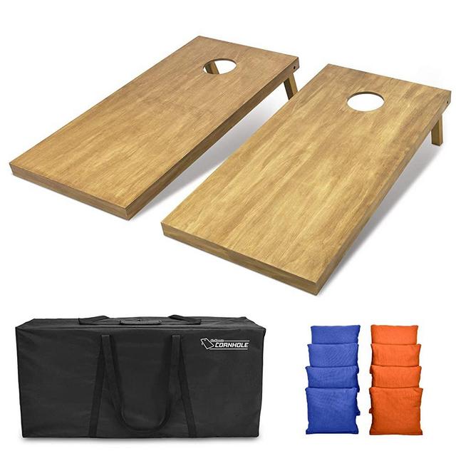 GoSports 4feet x 2feet Regulation Size Wooden Cornhole Boards Set - Includes Carrying Case and Over 100 Optional Bean Bag Colors