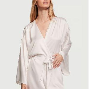 Buy Short Satin Robe, Coconut White - Order Robes online - Victoria's Secret US