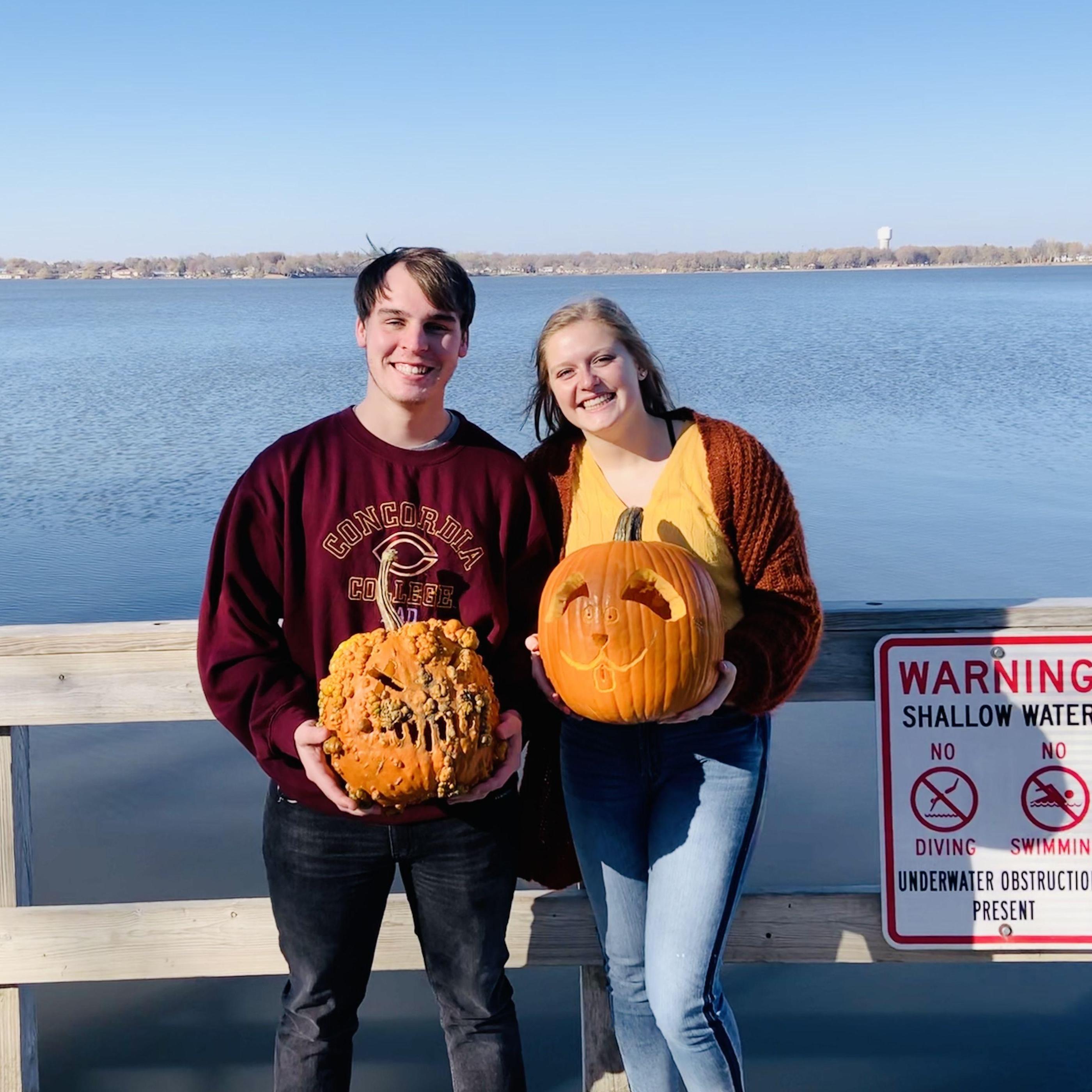 Carving pumpkins with the family, Fall 2020.