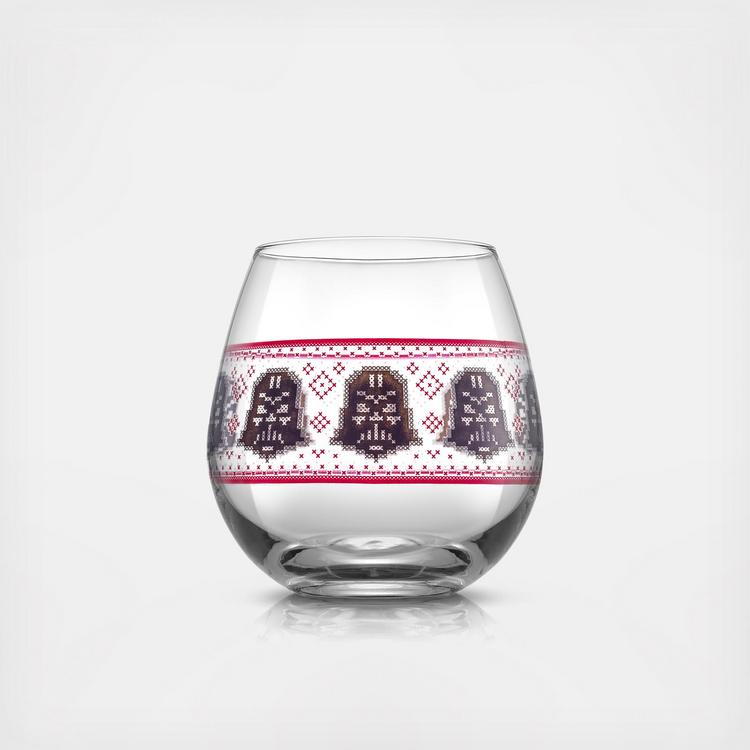 JoyJolt Star Wars Ugly Sweater Collection 15 oz. Stemless Drinking Glass (Set of 4)