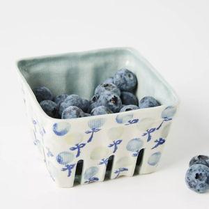 Floral Ceramic Berry Basket