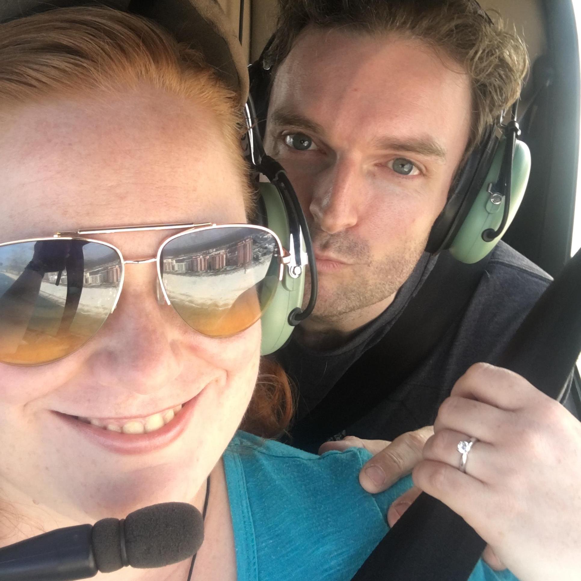Post-engagement, in the helicopter!