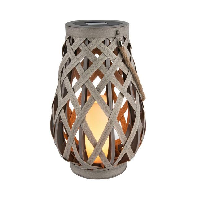 Bee & Willow™ Home Solar Large Woven Lantern in Grey