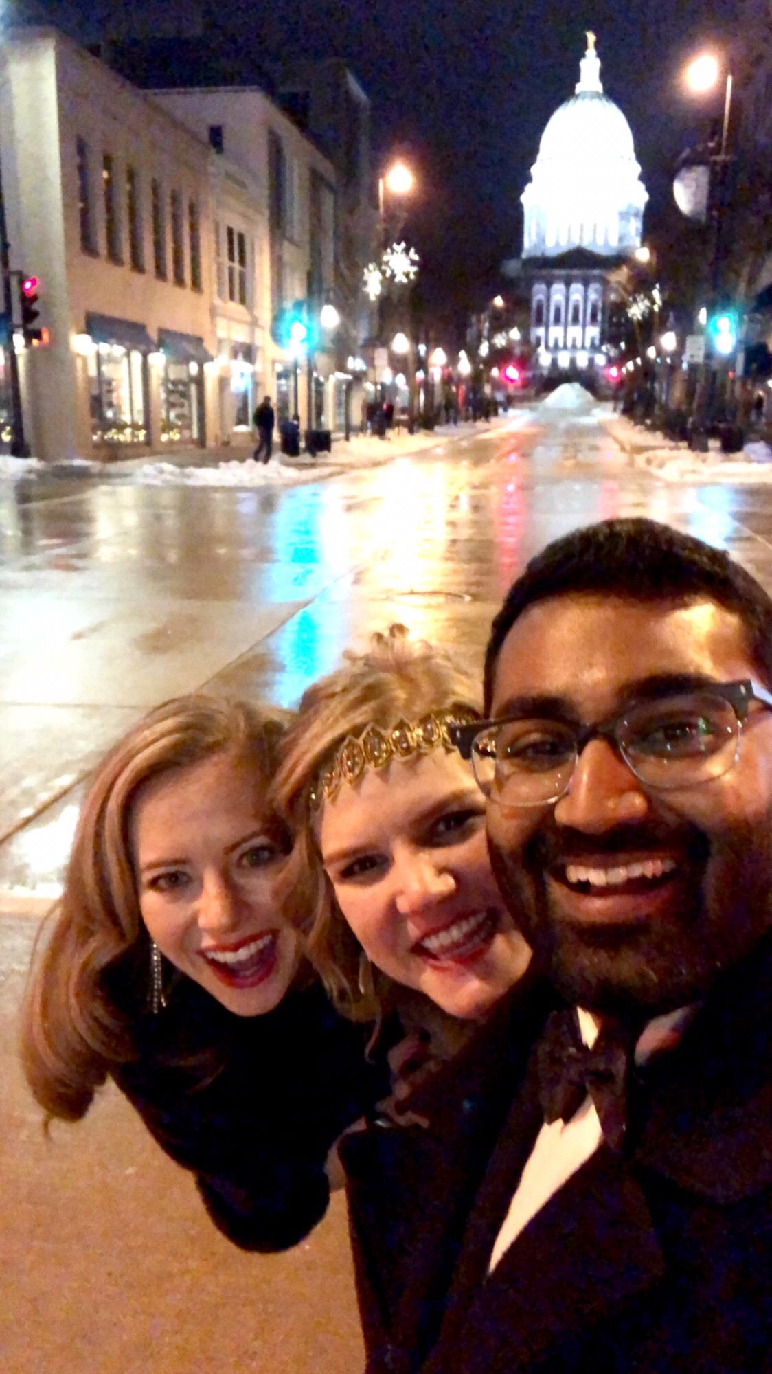 Post Frostiball 2020 with bridesmaid Lauren.