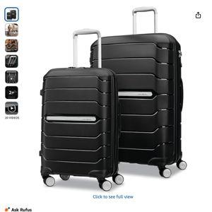 Samsonite Freeform Hardside Expandable with Double Spinner Wheels, Black, 2-Piece Set (21/28)