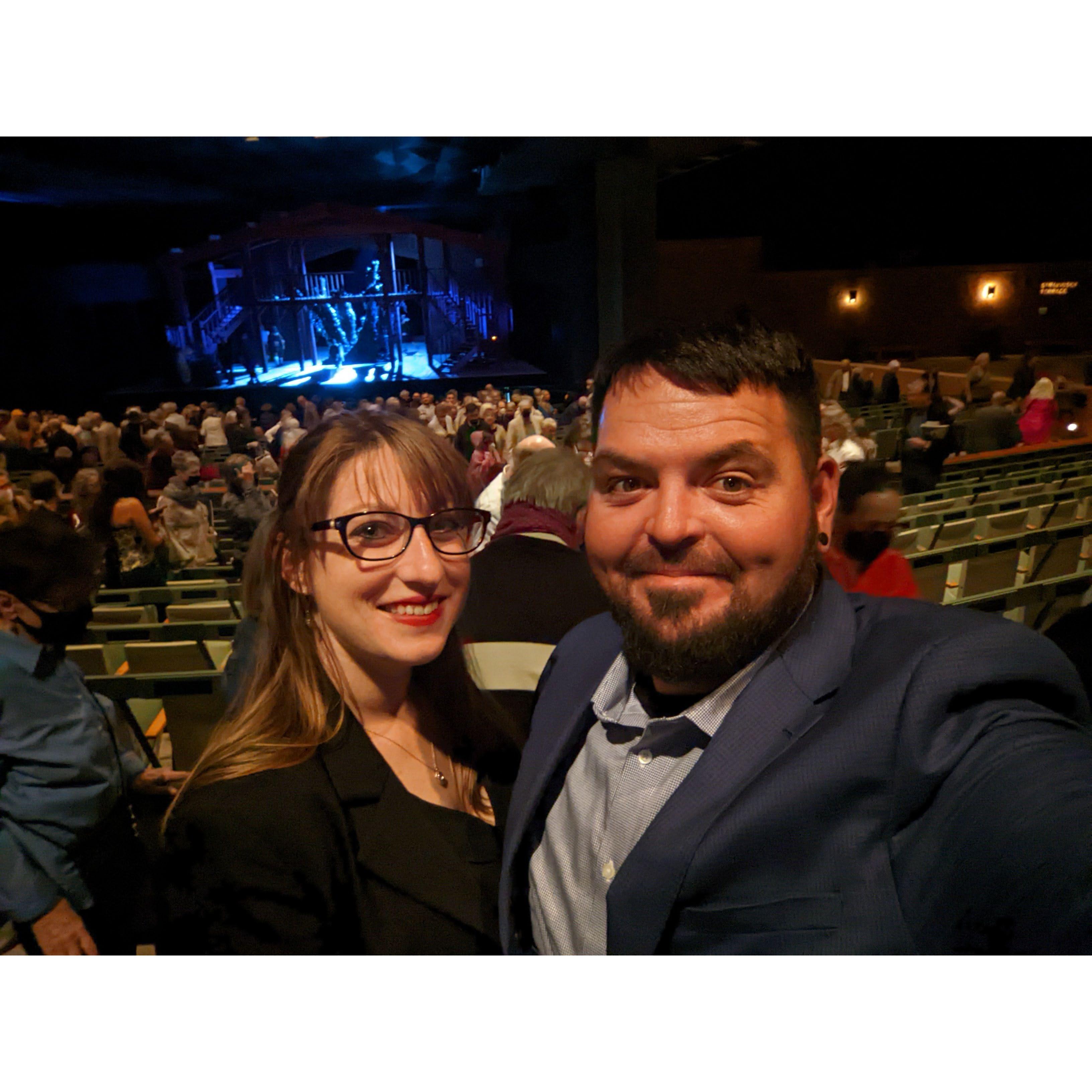 The Santa Fe Opera, another surprise from Isaac and his first time to any opera. The diamond earrings and necklace Kathryn is wearing was the first jewelry Isaac gave her.