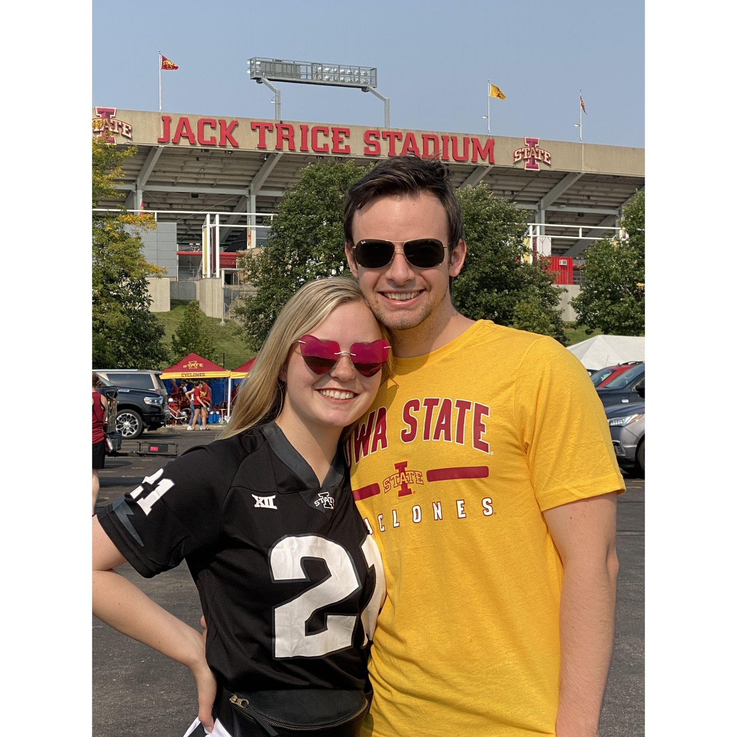 A huge part of Reagan's childhood was spending her Saturdays in Ames at Iowa State, Sean is now an Iowa State fan too! Even though he might not admit it.