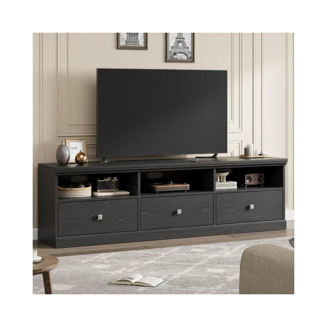 70in TV Stand for TVs up to 80", Modern Entertainment Center with Storage Drawer, Shelves, TV Console Media Cabinet for Living Room, Bedroom, Black