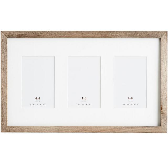 Wood Gallery 3-Opening Frame, 4x6 - Gray