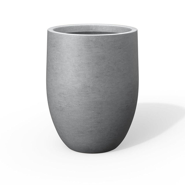 Kante Tall Concrete Planter, 21.7-Inch Height Gray Large Indoor Outdoor Plant Pot with Drainage Hole for Patio Garden Home, Modern Decor for Flowers and Tree
