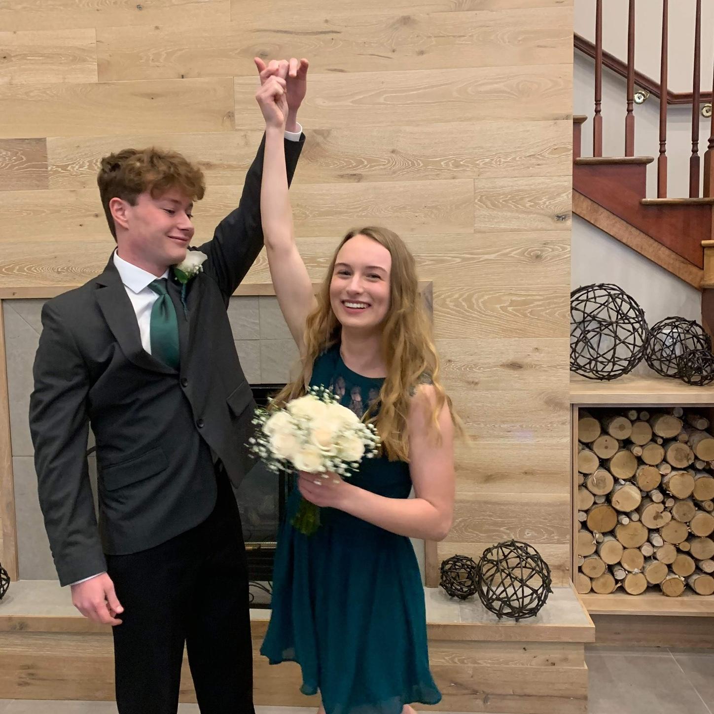 Our first photo together at Senior Ball in 2019