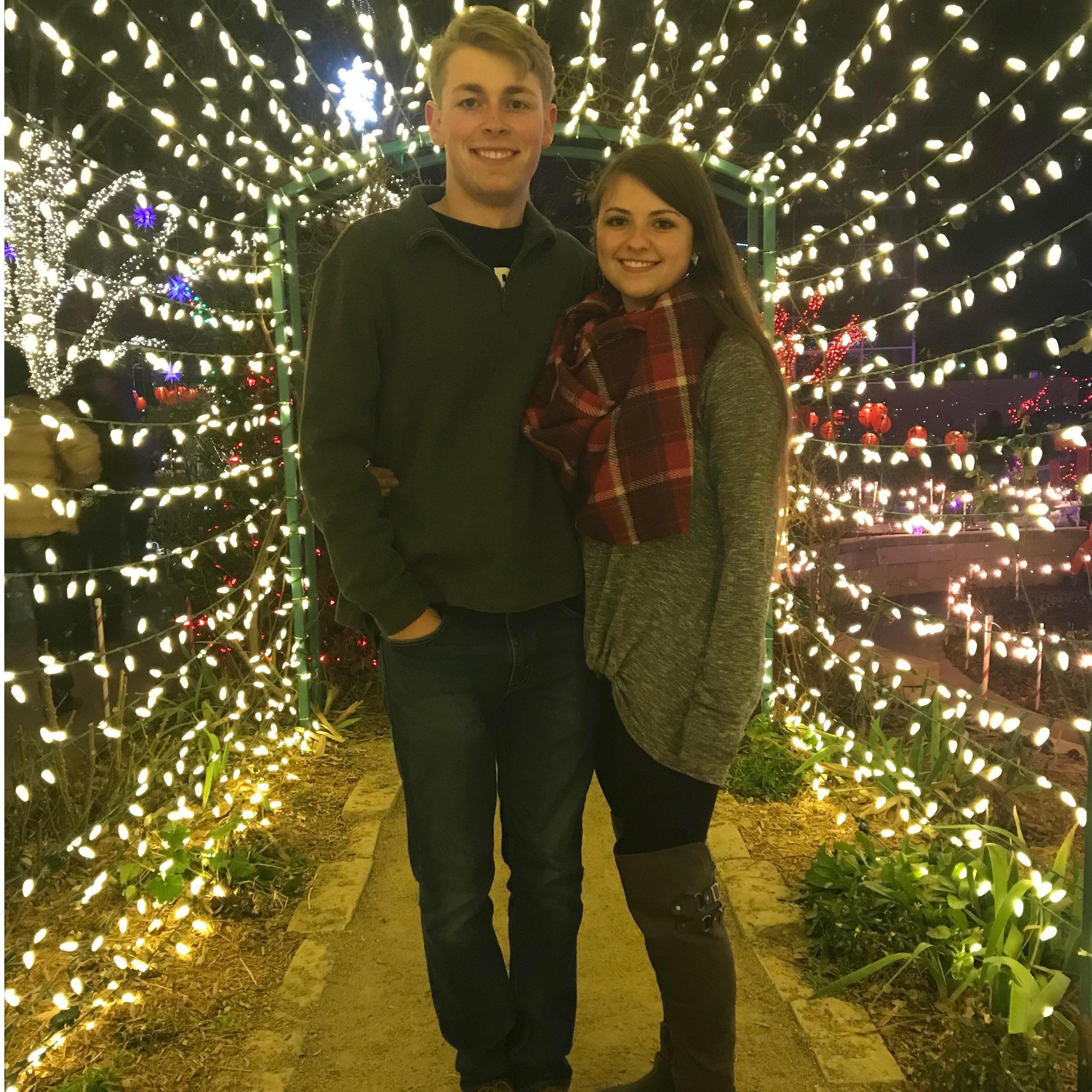 Seeing the Christmas lights at the Amarillo Botanical Gardens, December 2018.