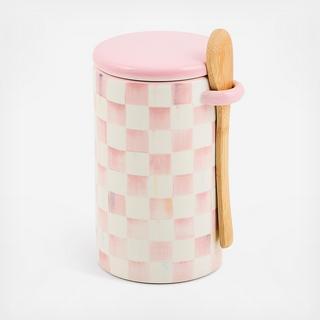 Rosy Check Ceramic Farmhouse Canister