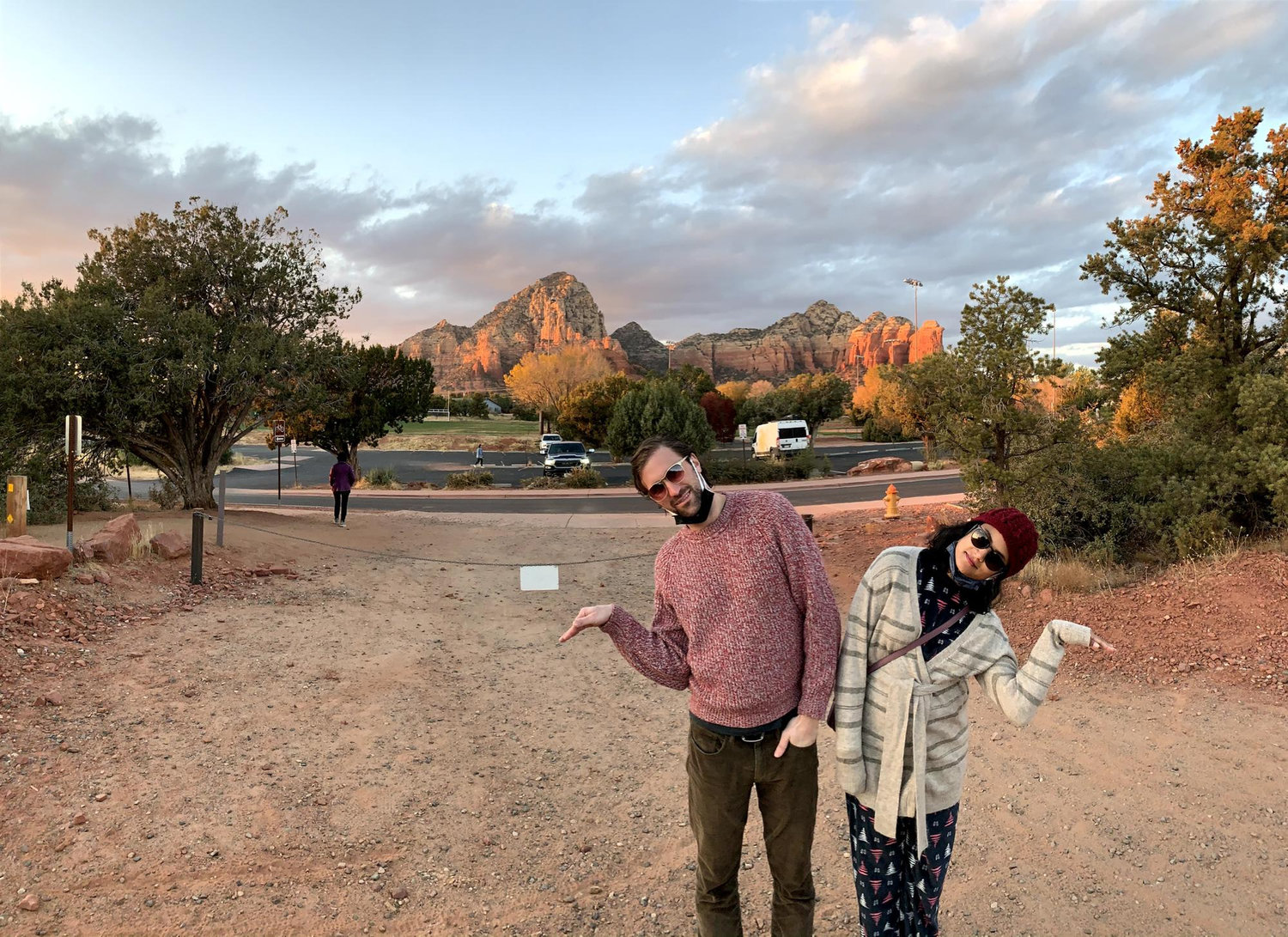 Dan and Chands being teapots by Teapot Rock in Sedona, AZ.