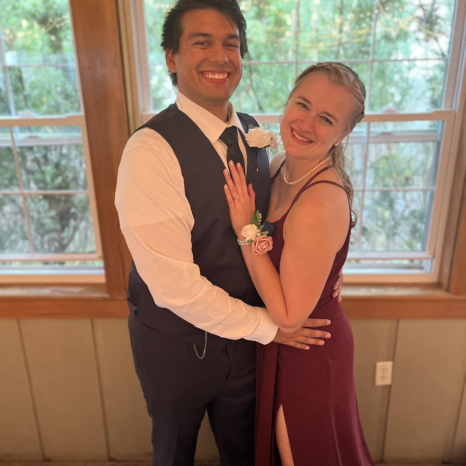 At the wedding of the friends that introduced us and I think we clean up pretty nicely!