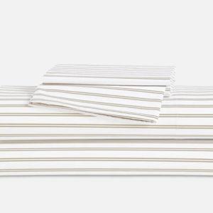 Luxe Sateen Core Sheet Set - Tandem Stripe in Pebble