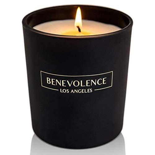 Premium Eucalyptus & Chamomile Hand Poured Scented Candles, 8 oz | 45 Hour Burn, Long Lasting, Highly Scented, All Natural Soy Candles | Relaxing Aromatherapy Candle with Matte Black Glass Gift Box