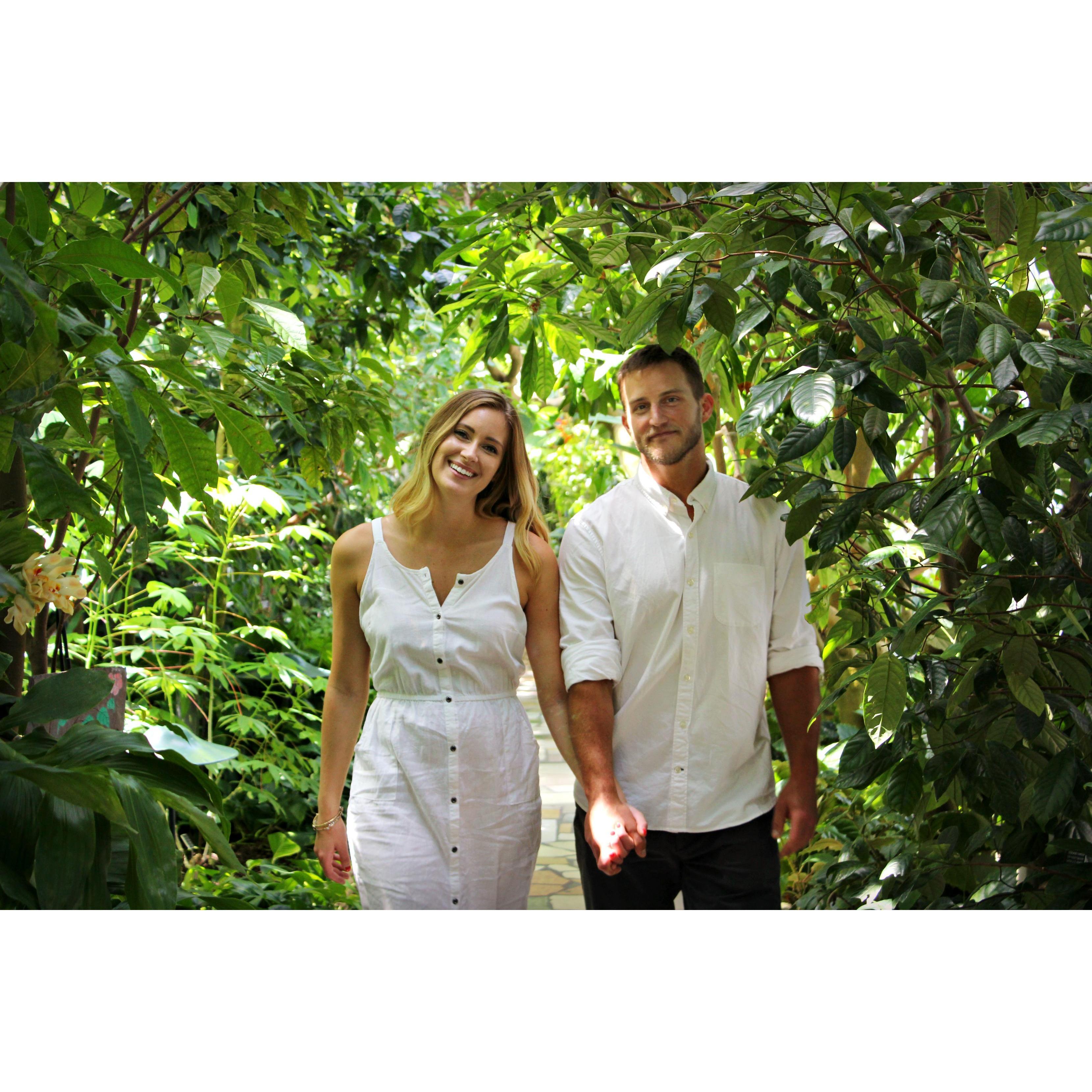 Engagement photos at the conservatory
