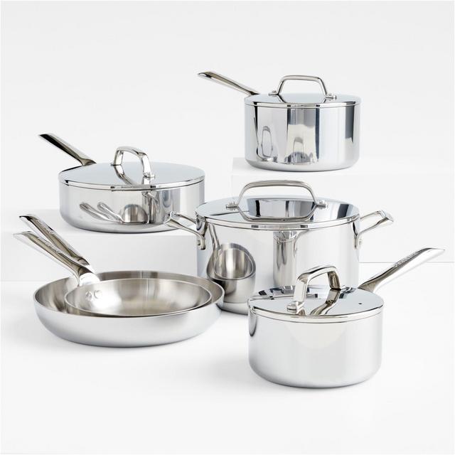 Crate & Barrel EvenCook Core 3.5 Qt. Stainless Steel Saucepan with