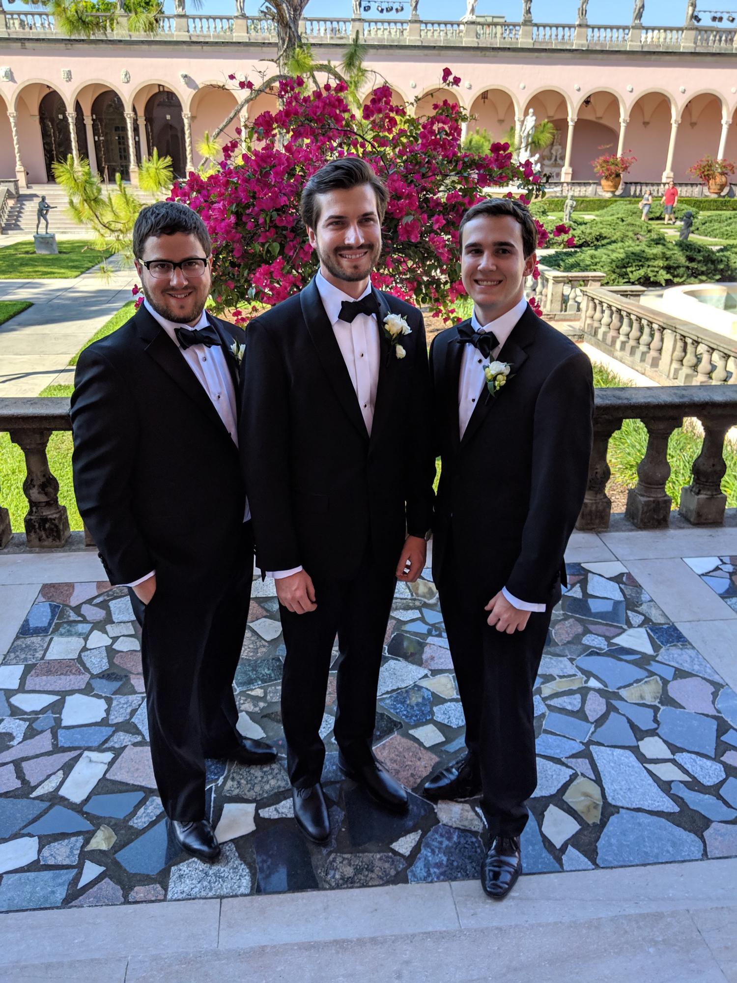 Brothers Andrew, Robert, and Harrison looking fly at our best man Robert’s wedding in 2019.