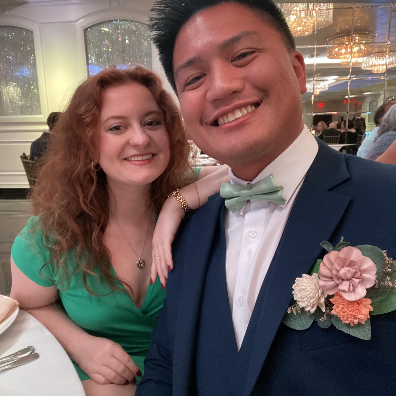 we attended the wedding of AJ's best man the day before we got engaged!