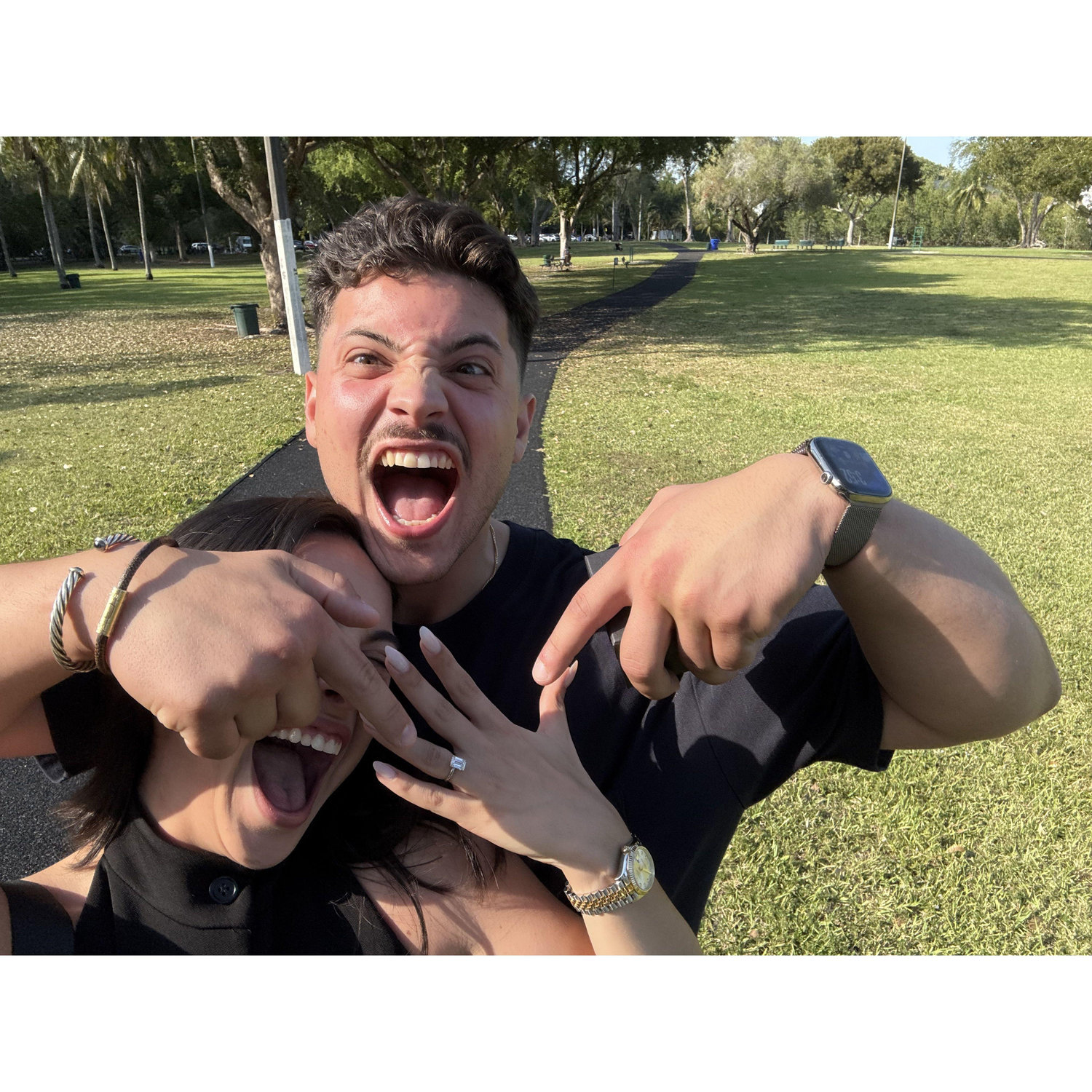 The first photo we took after getting engaged!