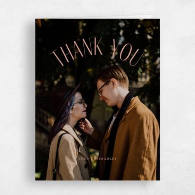 Dusty Terra Cotta, Brown Wedding Thank You - Lark Photo