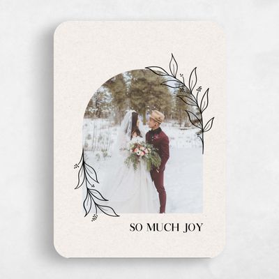 Beige Rounded Holiday Card - Lexington