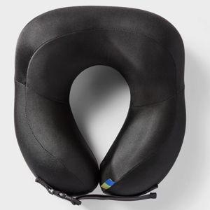 Contoured Memory Foam Neck Pillow - Open Story™ Black: U-Shape Travel Support