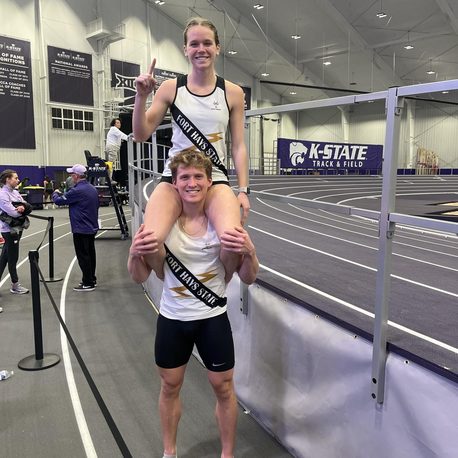 After we broke the indoor 400 records at the same meet!