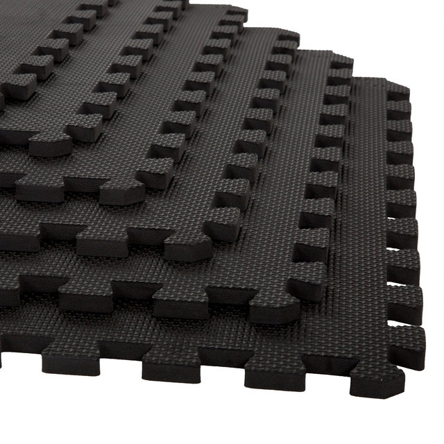 Stalwart 24"x24" 6pk Interlocking EVA Foam Floor Mats Black