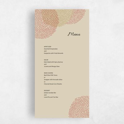 Beige Wedding Menu - Mikasa