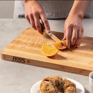 John Boos Chop-N-Slice Series Rectangular Maple Cutting Board, 16" x 10" x 1", 4.5 lb – Reversible Edge-Grain Butcher Block, Made in the USA