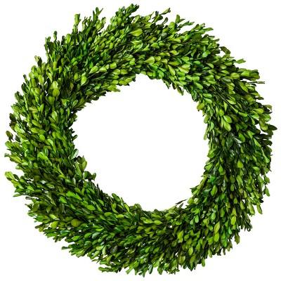 21.2" Dried Boxwood Leaves Wreath Green - Smith & Hawken™
