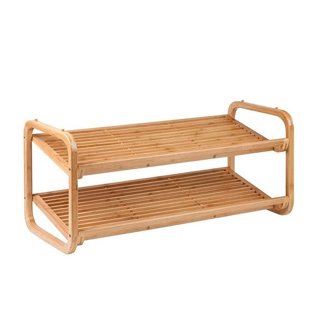 Honey-Can-Do 2 Tier Bamboo Shoe Rack SHO-01633
