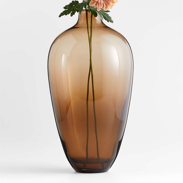Aya Tall Smoke Brown Glass Vase 20"