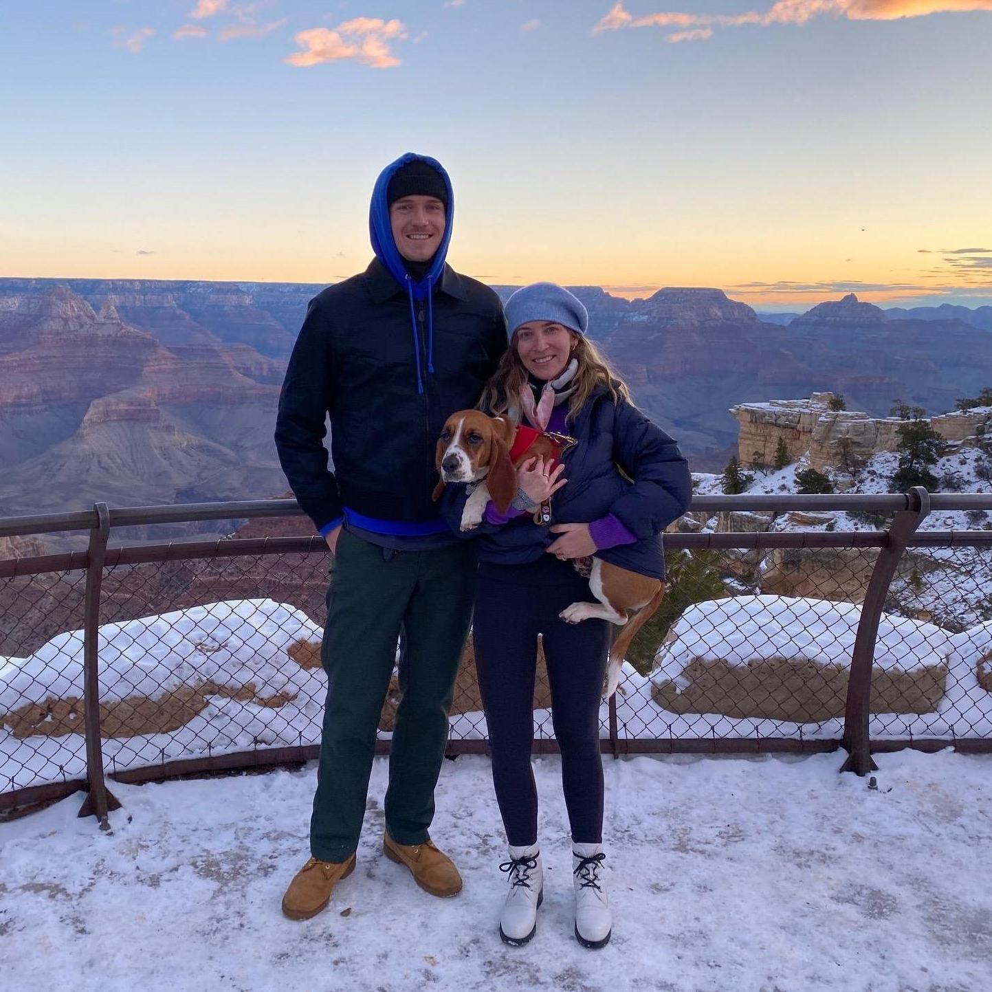Worst day of Nellie's Life, Sunrise at Grand Canyon on New Years Day 2021