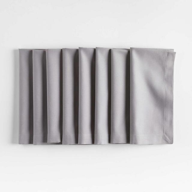 Aspen Metal Grey Organic Cotton Napkins, Set of 8