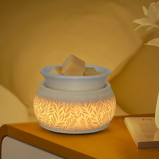 nawaza Wax Melt Warmer for Scented Wax Warmer with 7 Colors LED Lighting Oil lamp Wax Burner Ceramic Candle Melt Warmer as Gifts for Moms Grandma Women Girls
