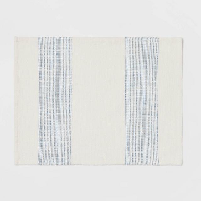 Cotton Striped Border Placemat Blue - Threshold™