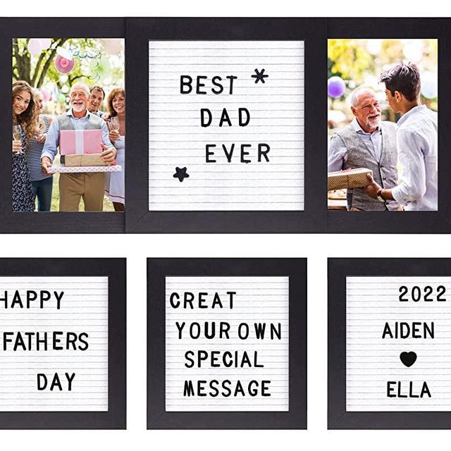Ithmahco Gifts for Dad from Kids Fathers Day, 4x6'' Personalized Picture Frame Solid Wood | Dad Birthday Gift from Daughter, Funny Gifts for Dad Bonus Dad Daddy