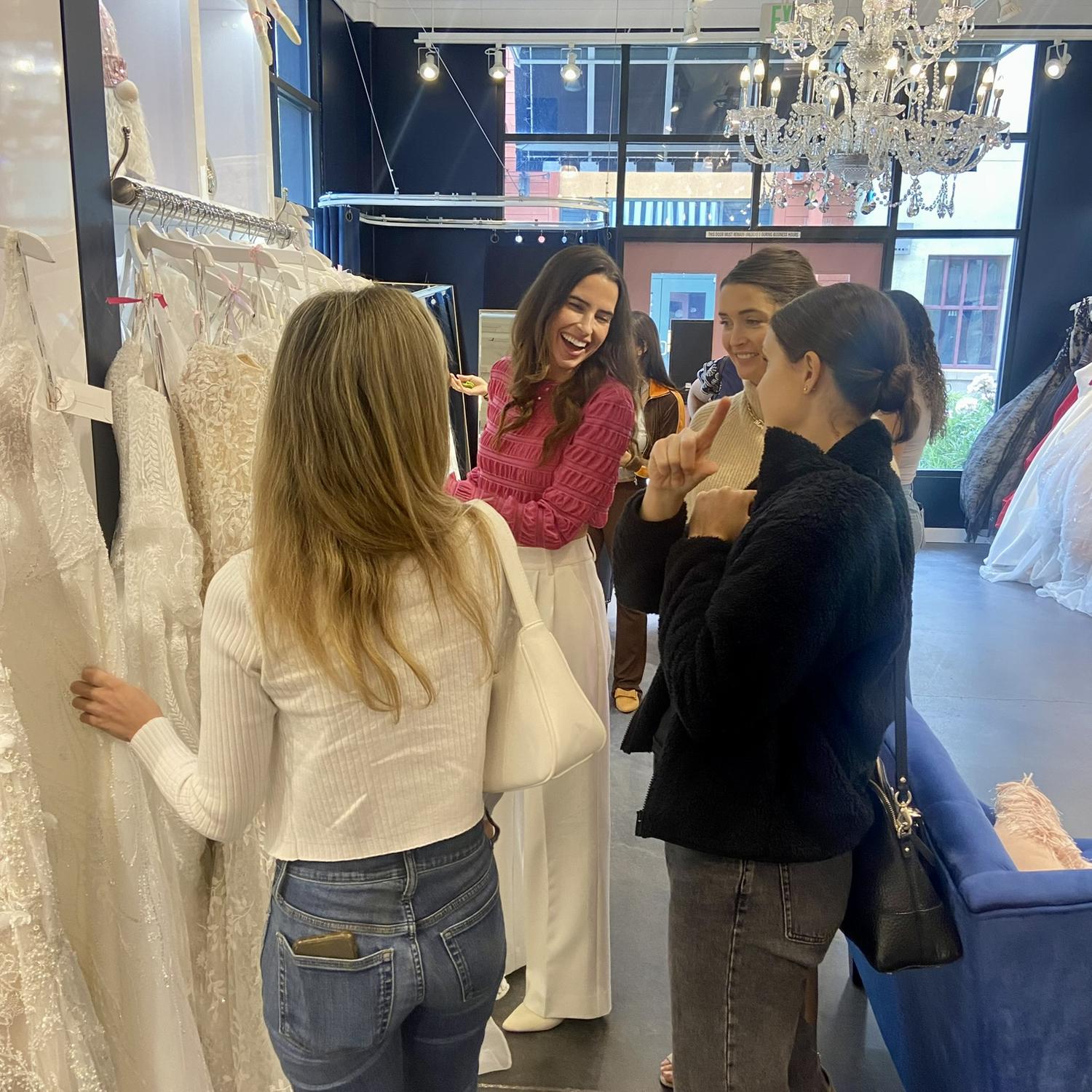 Wedding dress shopping with my bridesmaids. ❤️